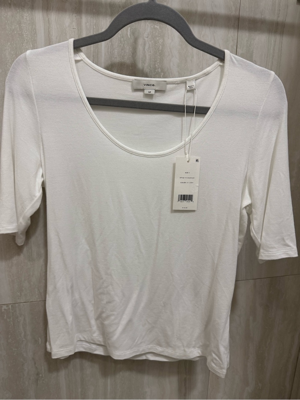 Vince White Scoop Neck Short Sleeve Tee